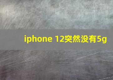 iphone 12突然没有5g